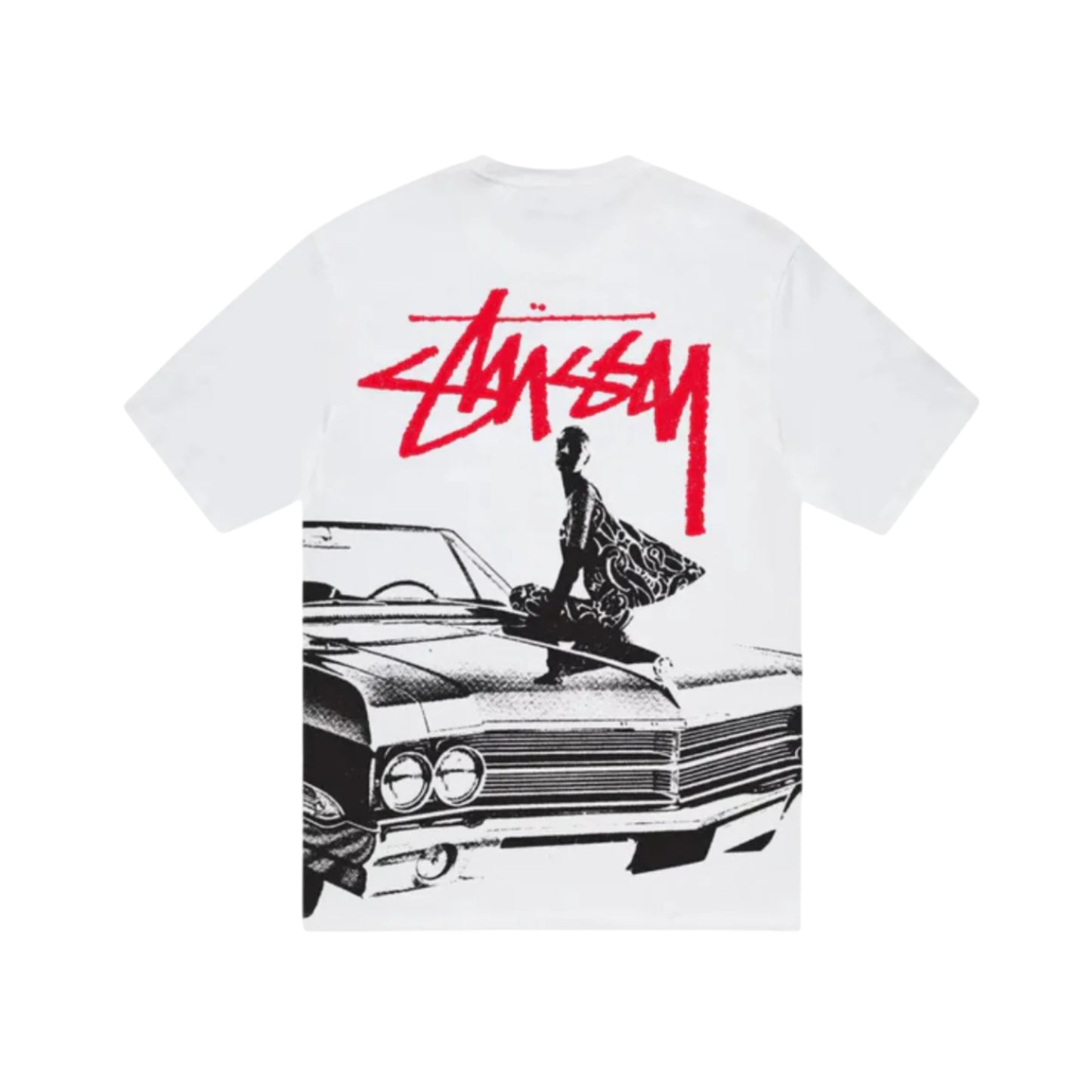 white stussy tshirt