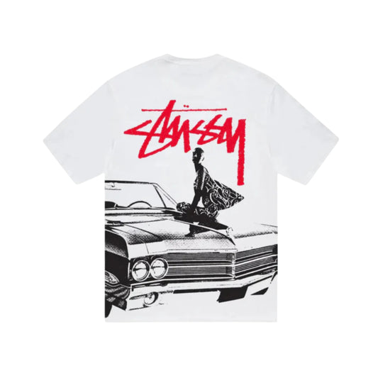 white stussy tshirt
