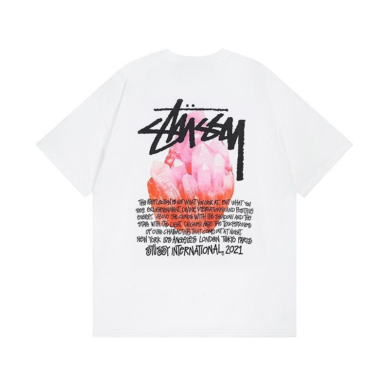white stussy crystals tshirt